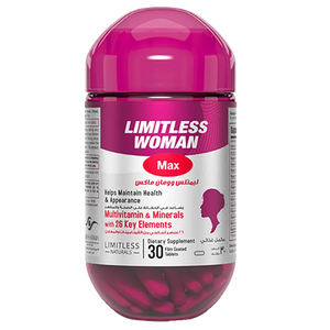 woman max limitless 30 tablets back of pack